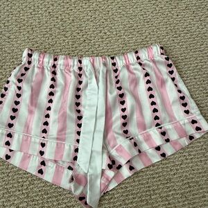 Victoria's Secret Pink and White Striped High-Waisted Shorts